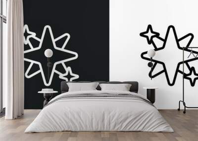 holy star icon isolated in white and black colors. holy star outline vector icon from religion collection for web, mobile apps and ui. Wall mural