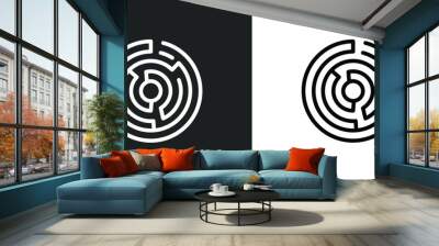 labyrinth icon isolated in white and black colors. labyrinth outline vector icon from greece collection for web, mobile apps and ui. Wall mural