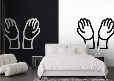 muslim praying hands icon isolated in white and black colors. muslim praying hands outline vector icon from religion collection for web, mobile apps and ui. Wall mural