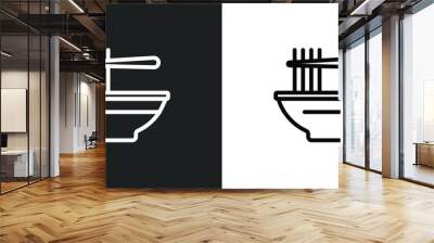 ramen icon isolated in white and black colors. ramen outline vector icon from hotel and restaurant collection for web, mobile apps and ui. Wall mural