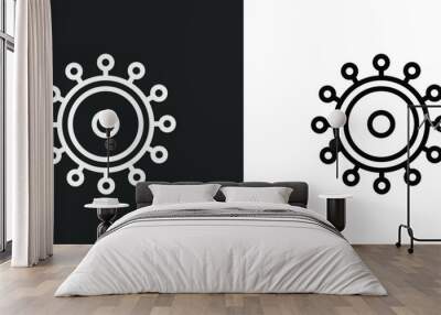 spokes icon isolated in white and black colors. spokes outline vector icon from sew collection for web, mobile apps and ui. Wall mural