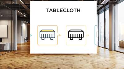 Tablecloth vector icon in 6 different modern styles. Black, two colored tablecloth icons designed in filled, outline, line and stroke style. Vector illustration can be used for web, mobile, ui Wall mural