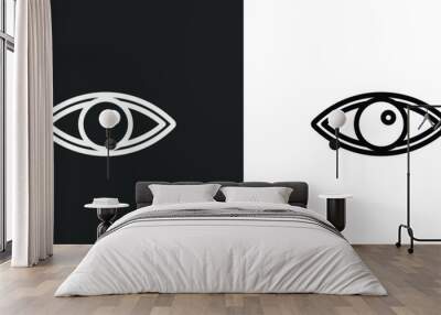 watch dark eye icon isolated in white and black colors. watch dark eye outline vector icon from gestures collection for web, mobile apps and ui. Wall mural