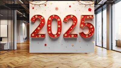 2025 happy new year celebration card background  Wall mural