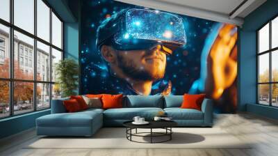 Ai driven  augmented reality experiences consumer electronics where artificial intelligence creates immersive environments enhances gaming and offers new ways to interact with digital content Wall mural