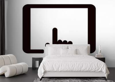  Hand touching tablet screen vector icon Wall mural