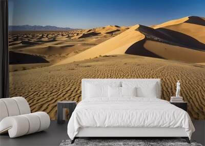 Desert landscape rolling sand dunes and a clear b Wall mural