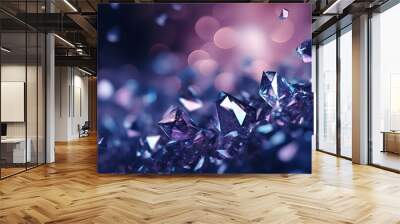 Glistening purple crystals with a soft-focus background, abstract luxury concept. Wall mural