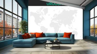 Oriental Republic of Uruguay Location Map Wall mural