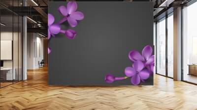 Pastel background with lilac flowers. Wall mural