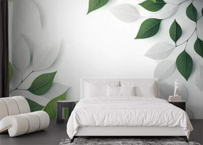 Leaves Background Banner. Generative AI Wall mural