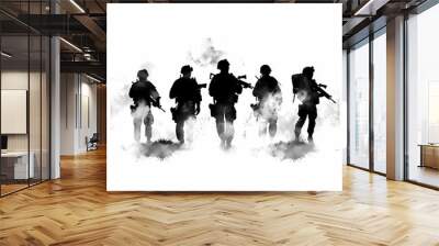 Military Soldiers Illustration Generative AI Wall mural