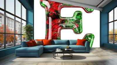 christmas style E alphabet Realistic 3D on white background. Generative AI Wall mural