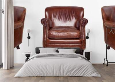 leather brown chair Wall mural