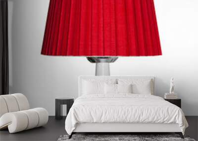 Red modern table lamp isolated on white background. Bedside night lamp Wall mural