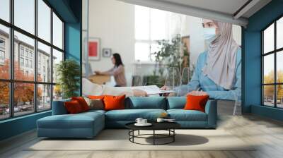 Arabian woman applying for citizenship g Wall mural