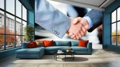 close-up of two businessmen’s handshake Wall mural