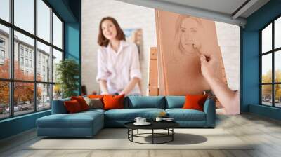 Female portrait Wall mural