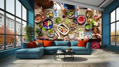 friends dining Wall mural