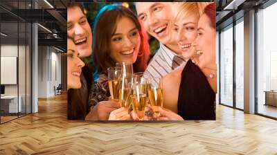 image of friends having fun together at a party Wall mural