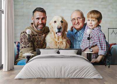 Men with pet Wall mural