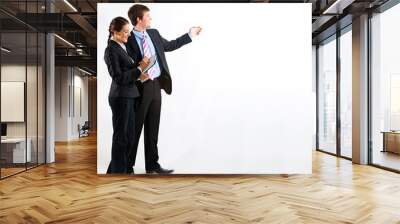 portrait of business people standing on a white background Wall mural