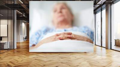 Senior woman in hospital Wall mural