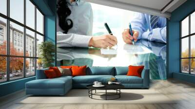 signing agreement Wall mural