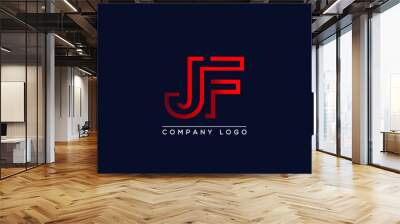 Creative Letters JF Logo Design Vector Template. Initial Letters JF Logo Design Wall mural