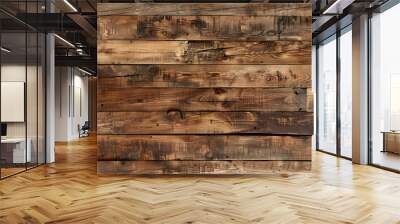 Rustic vintage wooden plank board texture background - Weathered brown and gray tones Wall mural