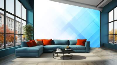 Abstract blue background with square shapes Wall mural