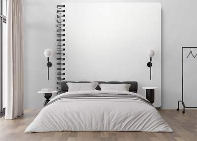 A spiral empty notebook mockup cover isolated over gray background. Wall mural