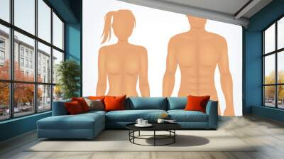 Man and woman body template. Vector illustration Wall mural