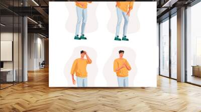 Man person character with different pain isolated set. Vector flat graphic design cartoon illustration Wall mural