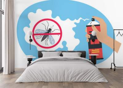 Mosquito anti spray insect protection pest control concept. Vector graphic design illustration Wall mural