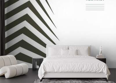 Abstract building. Modern architecture concept background. Black and white Wall mural