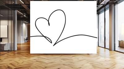 heart. abstract love symbol. continuous line art drawing vector illustration Wall mural