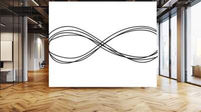 Infinity love icon. Continuous line art drawing Wall mural