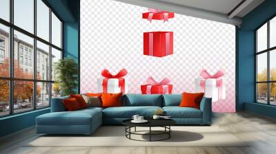 Collection of 3d gift boxes Wall mural