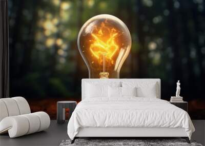 Light bulb moments of sparking creativity and innovative thinking Wall mural