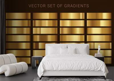 Vector set of gold gradients Wall mural