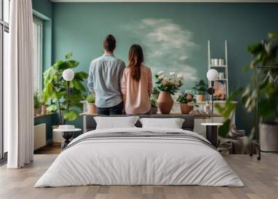 Young couple breathes new life into their home with paint Wall mural