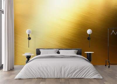 A metallic gold background with a smooth texture, perfect for creating a sleek and elegant look for your design. Wall mural