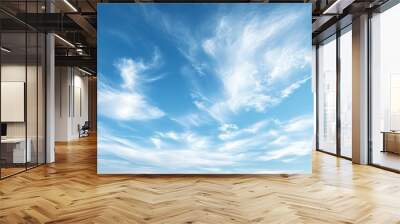 A tranquil scene with cirrus clouds, wispy and thin, high in the sky on a clear day, symbolizing fair weather. Wall mural