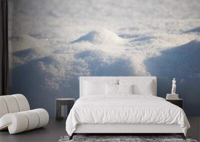 background of white snow under the sun Wall mural