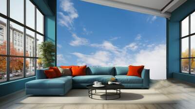 Blue, blue sky with white clouds. Wall mural