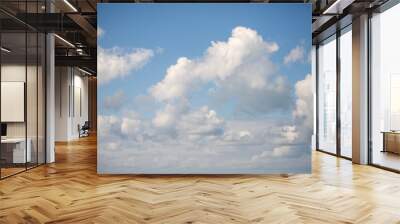 Sky background with clouds. White clouds against a blue sky. Wall mural