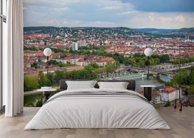 view of the city of würzburg from the observation deck of the castle on the mountain Wall mural