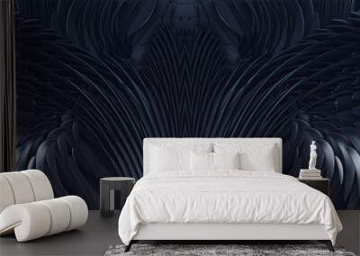 3d abstract black demon wings background Wall mural