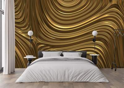 3d background shiny liquid gold Wall mural